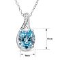 Estate Jewelry Oval Shape Blue Gemstone Necklace In Sterling Silver Image-5