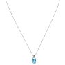 Estate Jewelry Oval Shape Blue Gemstone Necklace In Sterling Silver Image-2