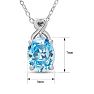 Estate Jewelry Oval Shape Blue Gemstone Necklace In Sterling Silver Image-5