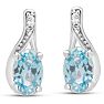 Estate Jewelry Oval Shape Blue Gemstone Earrings In Sterling Silver Image-2