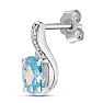 Estate Jewelry Oval Shape Blue Gemstone Earrings In Sterling Silver Image-3