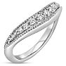 Estate Jewelry 1/3 Carat Moissanite Curved Milgrain Band, Size 6 Image-2