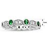 Estate Jewelry Green & White Zirconia 24-Stone Eternity Scalloped Ring, Size 6. Image-3