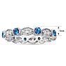 Estate Jewelry Blue & White Zirconia 10-Stone Eternity Scalloped Ring, Size 6. Image-3