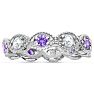 Estate Jewelry Violet & White Zirconia 10-Stone Eternity Scalloped Ring, Size 6. Image-1