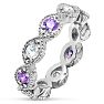Estate Jewelry Violet & White Zirconia 10-Stone Eternity Scalloped Ring, Size 6. Image-2