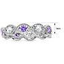 Estate Jewelry Violet & White Zirconia 10-Stone Eternity Scalloped Ring, Size 6. Image-3