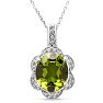 Estate Jewelry Oval Shape Sea Green Gemstone Necklace In Sterling Silver Image-1