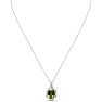 Estate Jewelry Oval Shape Sea Green Gemstone Necklace In Sterling Silver Image-2