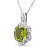 Estate Jewelry Oval Shape Sea Green Gemstone Necklace In Sterling Silver Image-3