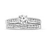 Estate Jewelry 1 Carat Two-Piece Bridal Set With Zirconia In Sterling Silver, Size 7 Image-1