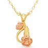 Estate Jewelry Black Hills Style Rose Necklace In 10 Karat Yellow & Rose Gold, 18 Inches Image-1