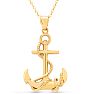 Estate Jewelry One Inch Anchor Pendant Charm In 14 Karat Yellow Gold Image-1
