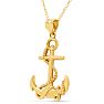 Estate Jewelry One Inch Anchor Pendant Charm In 14 Karat Yellow Gold Image-3
