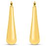 Estate Jewelry 14 Karat Yellow Gold Long Dangle Hoop Earrings Image-2