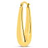 Estate Jewelry 14 Karat Yellow Gold Long Dangle Hoop Earrings Image-3