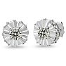 Estate Jewelry 2 Carat Diamond Plus-Styled Stud Earrings In 14 Karat White Gold Image-1