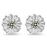 Estate Jewelry 2 Carat Diamond Plus-Styled Stud Earrings In 14 Karat White Gold Image-2