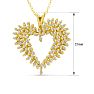 Estate Jewelry 2 Carat Diamond Heart Cluster Necklace In 14 Karat Yellow Gold Image-4