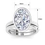 5 Carat Oval Shape Lab Grown Diamond Ring With Matching Band In Platinum, Solitaire Bezel Setting Image-6