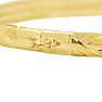 10 Karat Yellow Gold Flexible Diamond Cut Bangle Bracelet, 7 Inches Image-3