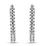 Estate Jewelry Double Row 1/2 Carat Diamond Hoop Earrings In White Gold Image-2