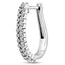 Estate Jewelry Double Row 1/2 Carat Diamond Hoop Earrings In White Gold Image-3