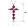 Estate Jewelry Diamond & Ruby Cross Necklace In 14 Karat White Gold, 18 Inches Image-4