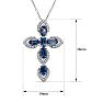 Estate Jewelry Diamond & Sapphire Cross Necklace In 14 Karat White Gold, 18 Inches Image-4
