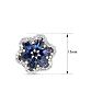 Estate Jewelry Diamond & Sapphire Flower Cluster Earrings In 14 Karat White Gold Image-4