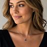 1 Carat Round Shape Blue Diamond Solitaire Necklace in White Gold Image-5