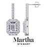 Martha Stewart 6 Carat Emerald Cut Lab Grown Diamond Drop Earrings In Sterling Silver Image-1