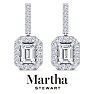 Martha Stewart 6 Carat Emerald Cut Lab Grown Diamond Drop Earrings In Sterling Silver Image-5