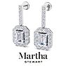 Martha Stewart 6 Carat Emerald Cut Lab Grown Diamond Drop Earrings In Sterling Silver Image-7