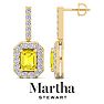 Martha Stewart 6 Carat Emerald Cut Fancy Yellow Lab Grown Diamond Drop Earrings In 14 Karat Yellow Gold Image-1