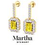 Martha Stewart 6 Carat Emerald Cut Fancy Yellow Lab Grown Diamond Drop Earrings In 14 Karat Yellow Gold Image-7