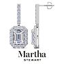 Martha Stewart 8 Carat Emerald Cut Lab Grown Diamond Drop Earrings In 14 Karat White Gold Image-1