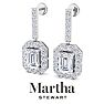 Martha Stewart 8 Carat Emerald Cut Lab Grown Diamond Drop Earrings In 14 Karat White Gold Image-7