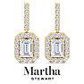 Martha Stewart 8 Carat Emerald Cut Lab Grown Diamond Drop Earrings In 14 Karat Yellow Gold Image-5
