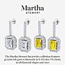 Martha Stewart 8 Carat Emerald Cut Fancy Yellow Lab Grown Diamond Drop Earrings In Sterling Silver Image-4