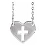 Cross In Heart Necklace In Sterling Silver, 16-18 Inches Image-1