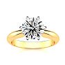 2 Carat Round Shape Lab Grown Diamond Ring In 14K Yellow Gold, Solitaire Image-1