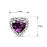 Estate Jewelry Heart Shaped Amethyst Halo Earrings In Sterling Silver Image-5
