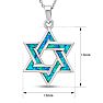 Estate Jewelry Star Of David Necklace With Mosaic Opal Inlay In Sterling Silver, 18 Inches Image-5