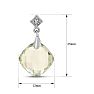Estate Jewelry Cushion Shape Green Amethyst & Diamond Dangle Earrings In Sterling Silver Image-5