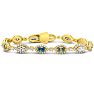 Estate Jewelry 9 Multi Color Lab Grown Diamond Bracelet in 14K Yellow Gold, 7 Inches Image-1
