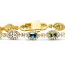 Estate Jewelry 9 Multi Color Lab Grown Diamond Bracelet in 14K Yellow Gold, 7 Inches Image-2