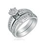 1/2ct Round Shaped Head Bridal Set in 10k White Gold Image-2