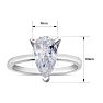 Estate Jewelry 1 3/4 Carat Natural Diamond Pear Shape Solitaire Engagement Ring In Sterling Silver, Size 7 Image-5