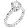 Estate Jewelry 1 3/4 Carat Natural Diamond Engagement Ring In 14K White Gold, Size 6 Image-2